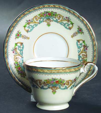 Henley (Scalloped, Gold Trim) Footed Demitasse Cup & Saucer Set