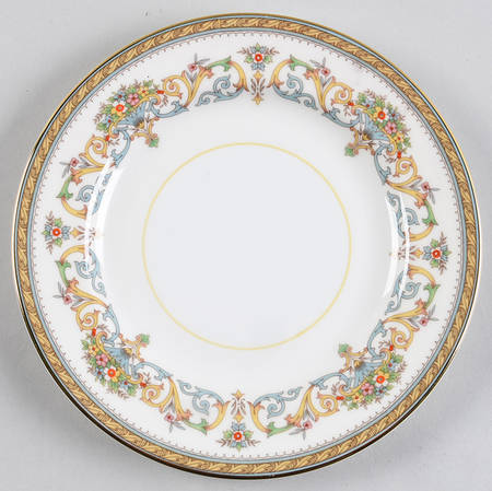 Henley (Smooth, Gold Trim, Blue Backstamp) Dessert/Pie Plate