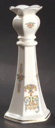 Henley (Smooth, Gold Trim, Blue Backstamp) 7" Candlestick