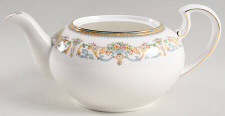 Henley (Smooth, Gold Trim, Blue Backstamp) Teapot No Lid
