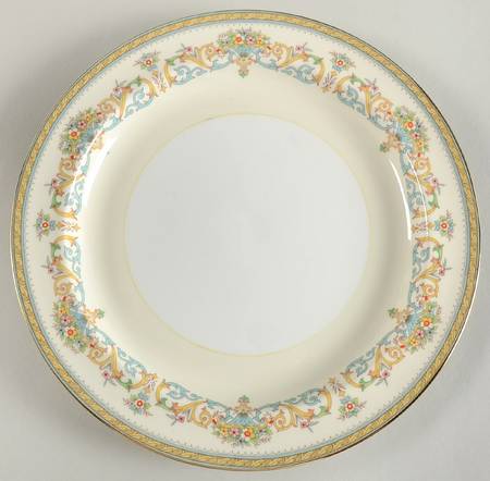 Henley (Smooth, Gold Trim, Blue Backstamp) 12" Chop Plate (Round Platter)