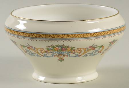 Henley (Smooth, Gold Trim, Blue Backstamp) Open Sugar Bowl