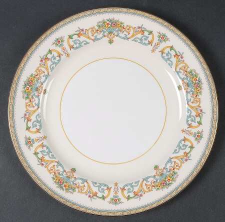 Henley (Smooth, Gold Trim, Blue Backstamp) Luncheon Plate