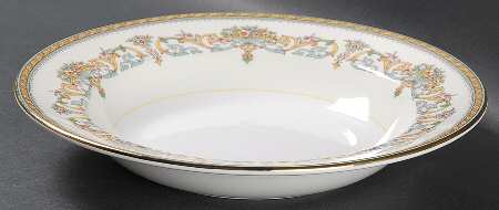 Henley (Smooth, Gold Trim, Blue Backstamp) Large Rim Soup Bowl
