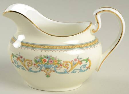 Henley (Smooth, Gold Trim, Green Backstamp) Creamer