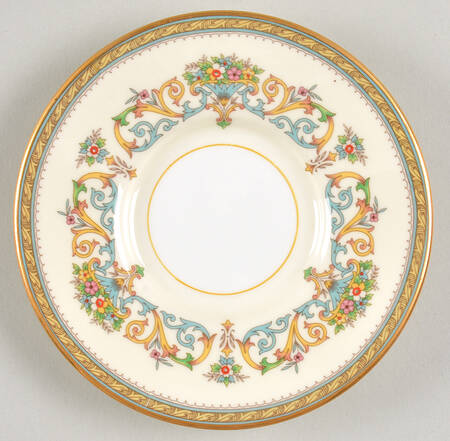 Henley (Smooth, Gold Trim, Green Backstamp) Saucer for Flat Demitasse Cup