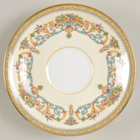 Henley (Smooth, Gold Trim, Green Backstamp) Saucer for Footed Cup