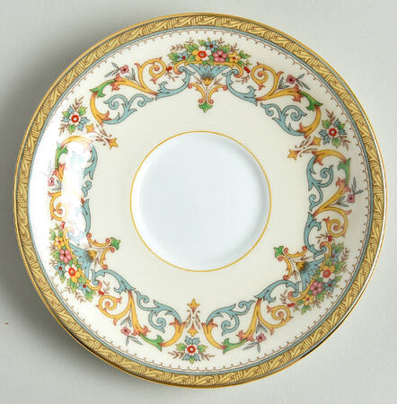 Henley (Smooth, Gold Trim, Green Backstamp) Saucer for Footed Cup