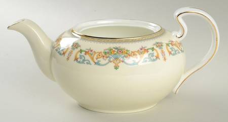 Henley (Smooth, Gold Trim, Green Backstamp) Teapot No Lid