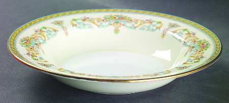 Henley (Smooth, Gold Trim, Green Backstamp) Rim Soup Bowl
