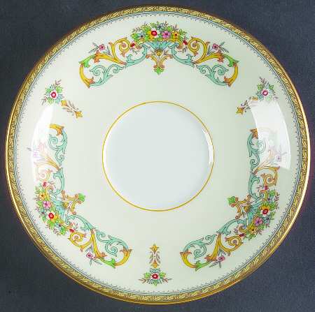 Henley (Smooth, Gold Trim, Green Backstamp) Saucer for Cream Soup Bowl
