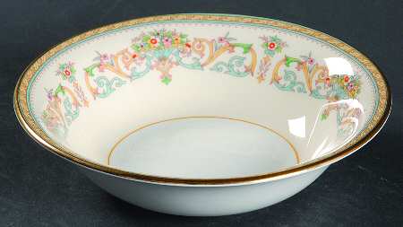 Henley (Smooth, Gold Trim, Green Backstamp) Coupe Cereal Bowl