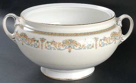 Henley (Smooth, Gold Trim, Green Backstamp) Tureen No Lid