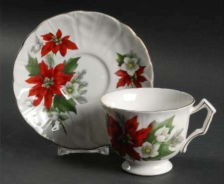 Holiday Bouquet Footed Cup & Saucer Set