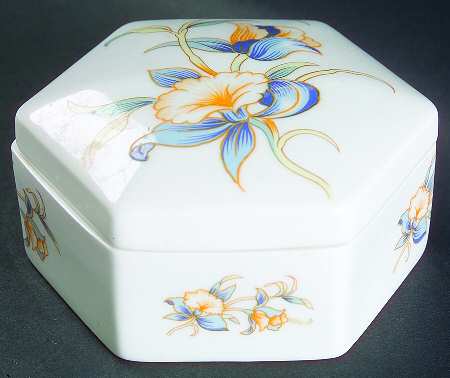 Just Orchids Hexagonal Box & Lid