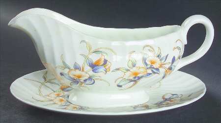Just Orchids Gravy Boat & Underplate