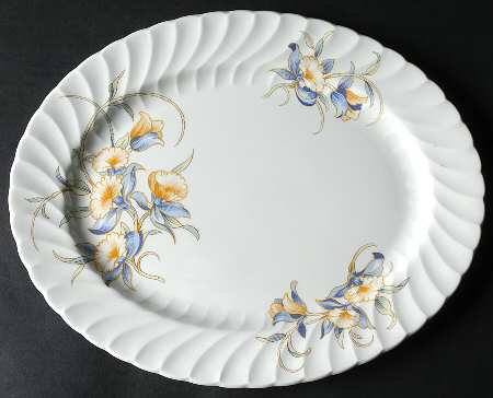 Just Orchids 13" Oval Serving Platter