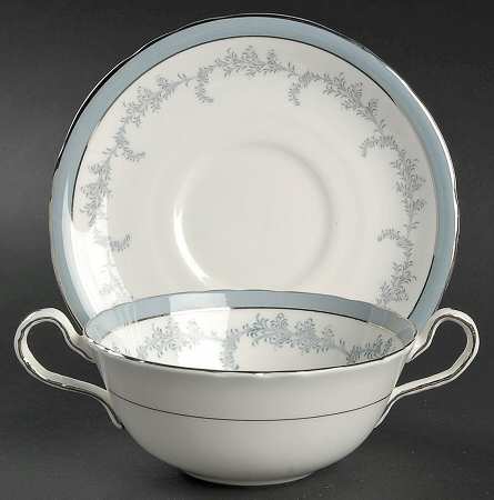 Kenmore (Scalloped) Flat Cream Soup Bowl & Saucer Set