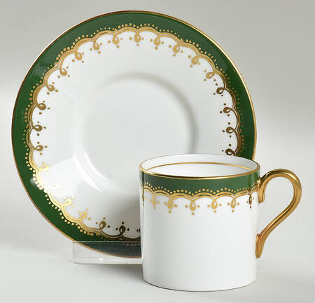 Laurette Green (Smooth) Flat Demitasse Cup & Saucer Set