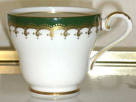 Laurette Green (Smooth) Footed Demitasse Cup & Saucer Set