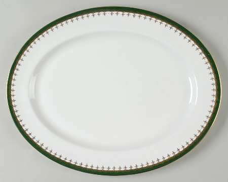 Laurette Green (Smooth) 15" Oval Serving Platter