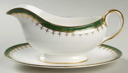 Laurette Green (Smooth) Gravy Boat & Underplate