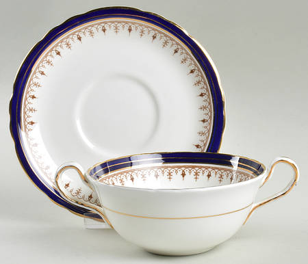 Leighton Cobalt (Smooth) Flat Cream Soup & Saucer Set by John  Aynsley & Sons