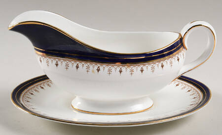 Leighton Cobalt (Smooth) Gravy Boat & Underplate