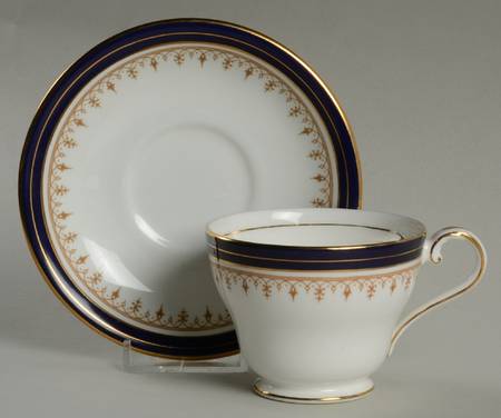 Leighton Cobalt (Smooth) Footed Cup & Saucer Set