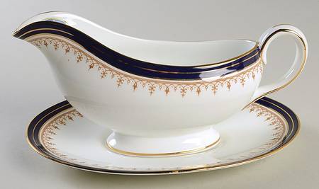Leighton Cobalt (Smooth) Gravy Boat & Underplate