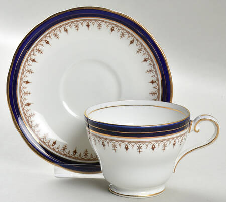 Leighton Cobalt (Scalloped) Footed Cup & Saucer Set