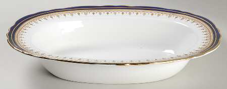 Leighton Cobalt (Scalloped) 10" Oval Vegetable Bowl
