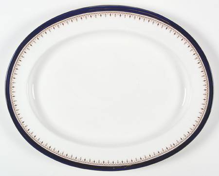 Leighton Cobalt (Scalloped) 17" Oval Serving Platter