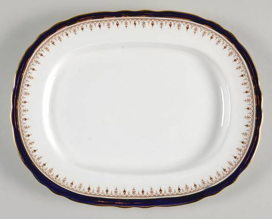 Leighton Cobalt (Scalloped) 11" Oval Serving Platter