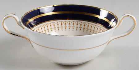 Lynton Cobalt Blue Flat Cream Soup Bowl