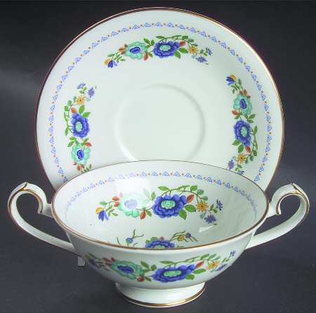 Marlina Footed Cream Soup Bowl & Saucer Set by John  Aynsley & Sons