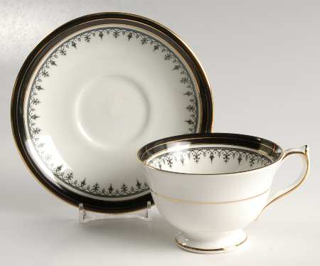 Midnight Footed Cup & Saucer Set