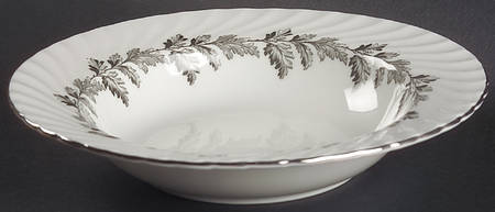 Oak Leaf Gray (Fluted) Rim Soup Bowl