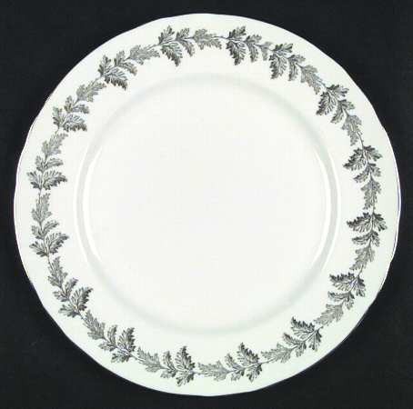 Oak Leaf Gray (White Edge, Scalloped) by John  Aynsley &amp; Sons