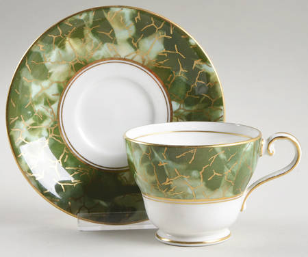 Onyx Green Footed Cup & Saucer Set