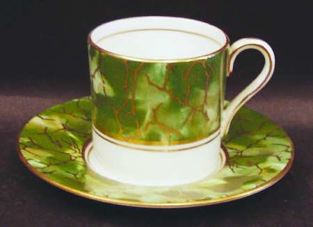 Onyx Green Flat Demitasse Cup & Saucer Set