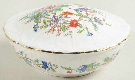 Pembroke (Gold Trim) 4" Round Box & Lid by John  Aynsley & Sons