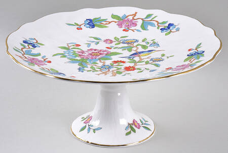 Pembroke (Gold Trim) 10" Diameter Pedestal Cake Stand by John  Aynsley & Sons