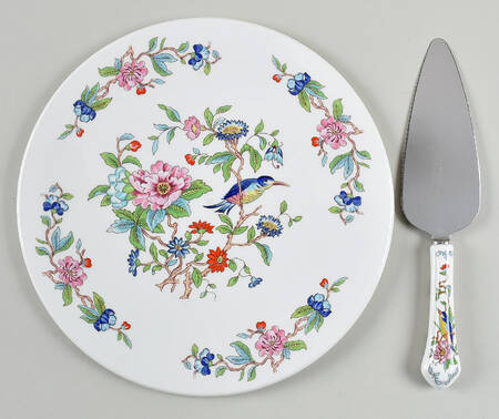 Pembroke (Gold Trim) Cake Plate & Server (No Box)