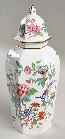 Pembroke (Gold Trim) Large Hexagonal Ginger Jar & Lid by John  Aynsley & Sons