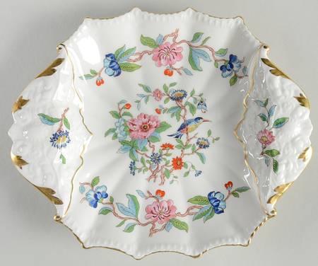 Pembroke (Gold Trim) 8" Handled Square Bon Bon by John  Aynsley & Sons