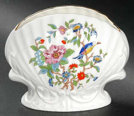 Pembroke (Gold Trim) Large Shell Shape Vase by John  Aynsley & Sons