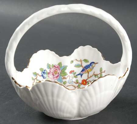 Pembroke (Gold Trim) Shell Basket by John  Aynsley & Sons