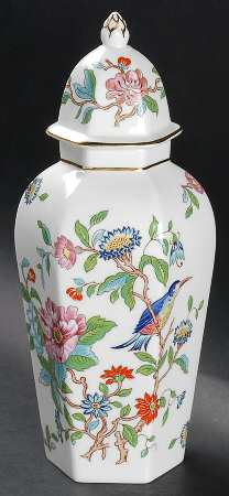 Pembroke (Gold Trim) Large Hexagonal Ginger Jar & Lid by John  Aynsley & Sons