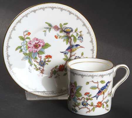 Pembroke (Gold Trim) Flat Demitasse Cup & Saucer Set